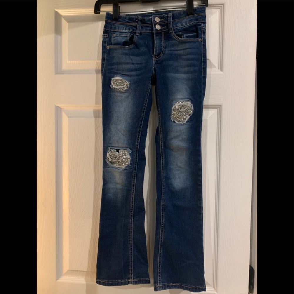 Mudd jeans size 10 with silver sequin accents